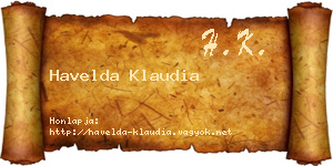 Havelda Klaudia névjegykártya